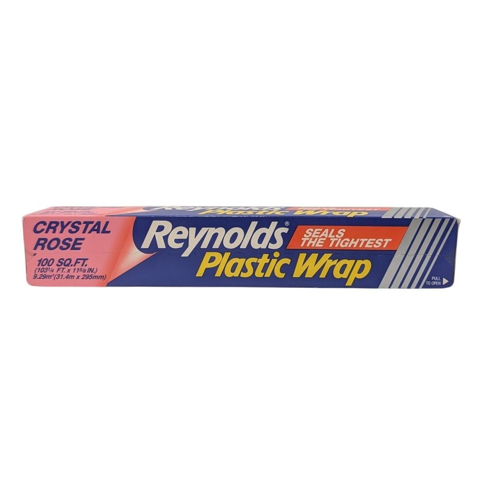 Vtg Reynolds Plastic Wrap Crystal Rose Tinted Cling Film 100 Sq Ft SEALED NOS
